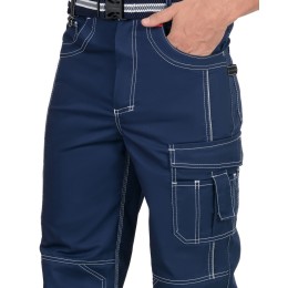 Брюки мужские летние "СИРИУС-ПРЕСТИЖ" синие, кант СВМ