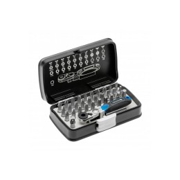 HOEGERT Набор бит с трещоткой 1/4″, SL, PH, PZ, HEX, Torx, Torx c отверстием, 33 шт.