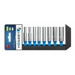 HOEGERT Набор головок глубоких шестигранных 50 мм 1/4″, 8 шт.