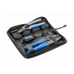 HOEGERT Пресс-клещи для обжима проводов со сменными матрицами, 6 шт.