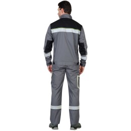 Костюм "СИРИУС-БОСТОН" : куртка кор., п/комб. ср.серый с молочным и черным