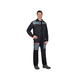 Костюм "СИРИУС-Фаворит" летний: куртка, п/к. т-сер. с сер. и красн. отд. 100%ХБ