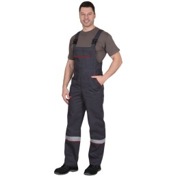 Костюм "СИРИУС-МАСТЕР" летний: куртка, п/к, т-серый с красн. отделкой