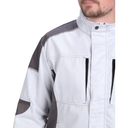 Костюм СИРИУС-ЦИТРИН куртка, брюки белый со средне-серым