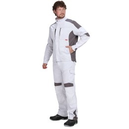 Костюм СИРИУС-ЦИТРИН куртка, п/к белый со средне-серым
