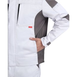 Костюм СИРИУС-ЦИТРИН куртка, п/к белый со средне-серым