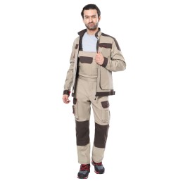 Костюм СИРИУС-ДЖЕТ БРАУН куртка, п/к, песочный с т.коричневым 