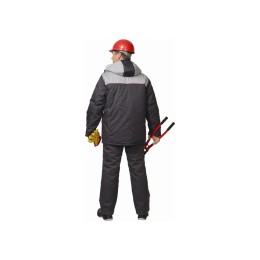 Костюм СИРИУС-ФАВОРИТ куртка дл., брюки тёмно-серый с серым.