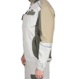 Костюм СИРИУС-КАСПИЙ куртка, брюки, молочный с оливой, песочным и СОП