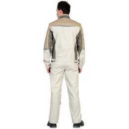 Костюм СИРИУС-КАСПИЙ куртка, п/к, молочный с оливой, песочным и СОП