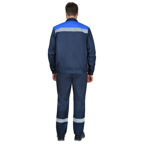 Костюм СИРИУС-МАСТЕР-РОСС куртка кор., п/к, тёмно-синий с васильковым и СОП