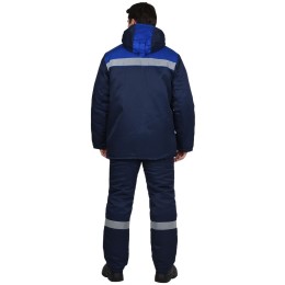 Костюм СИРИУС-РОСТ-НОРД куртка брюки, темно-синий с васильковым