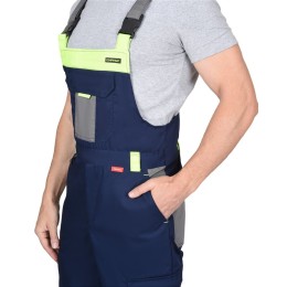 Костюм СИРИУС-СТАН куртка кор., п/к синий со ср.серым и лимонным