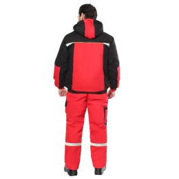 Костюм СИРИУС-СТАН куртка, п/к, красный с черным и лимонной отделкой