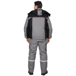 Костюм СИРИУС-СТАН зимний: куртка, п/к, серый с черной и красной отделкой