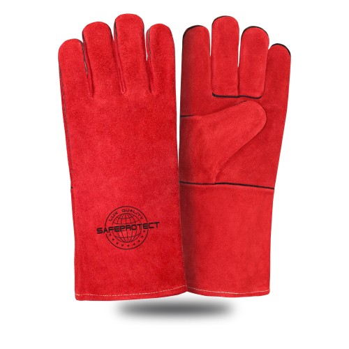Краги спилковые ЯМАЛ Safeprotect® красные