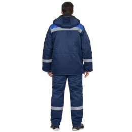 Куртка Бригадир-2 муж. с мех. ворот. синий с васильковым и СОП 50 мм. Гретта (ЧЗ)