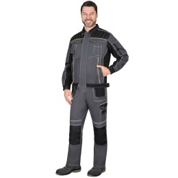 Куртка "Престиж" кор.,летняя темно-серая с лимонным кантом