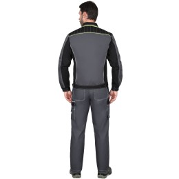 Куртка "Престиж" кор.,летняя темно-серая с лимонным кантом