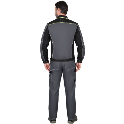 Куртка "Престиж" кор.,летняя темно-серая с лимонным кантом