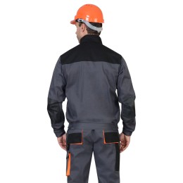 Куртка "СИРИУС-МАНХЕТТЕН" короткая  т.серая с оранж. и черным 