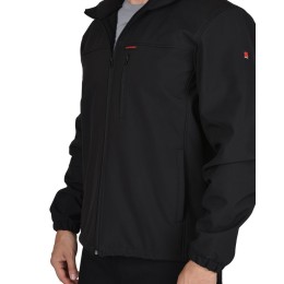 Куртка СИРИУС-АЗОВ с капюшоном черный софтшелл