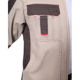 Куртка СИРИУС-ДЖЕТ БРАУН короткая песочная с т.коричневым тк. мех. стрейч с ВО