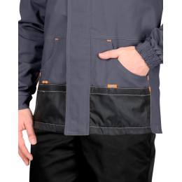 Куртка СИРИУС-МАНХЕТТЕН удлен. т.серый с оранж. и черным