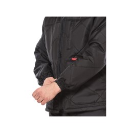 Куртка СИРИУС-ПРАГА-Люкс удлиненная с капюшоном, черный