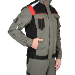 Куртка СИРИУС-СТАН оливковая с черным и красным