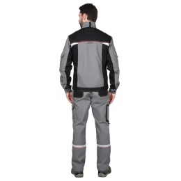 Куртка СИРИУС-СТАН ср-серая с черной и красной отделкой