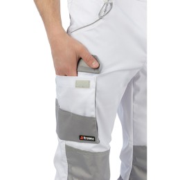 Летние брюки Brodeks KS 302, белый/серый