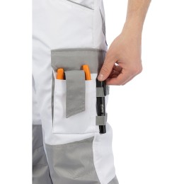 Летние брюки Brodeks KS 302, белый/серый