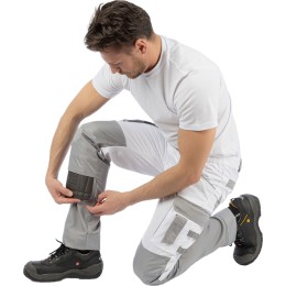 Летние брюки Brodeks KS 302, белый/серый