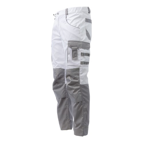 Летние брюки Brodeks KS 302, белый/серый