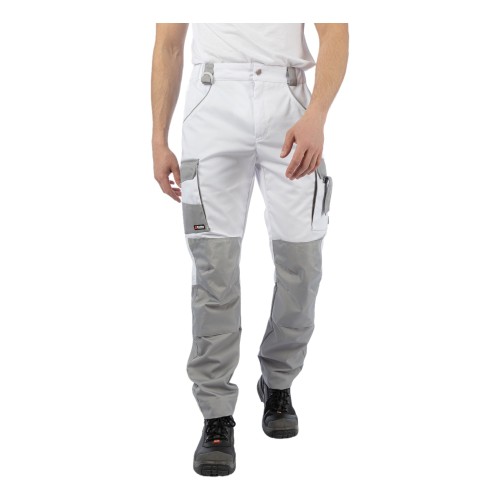 Летние брюки Brodeks KS 302, белый/серый