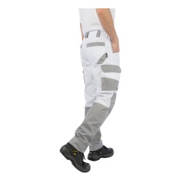 Летние брюки Brodeks KS 302, белый/серый