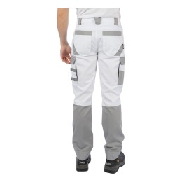 Летние брюки Brodeks KS 302, белый/серый