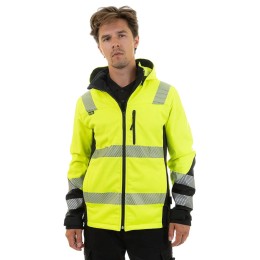 Летняя сигнальная куртка-софтшелл Brodeks KS 227, желтый/черный