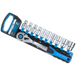 Набор торцевых головок HOEGERT TECHNIK 10 шт. c трещоткой 1/2 72 зубца