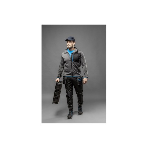 NISTER Толстовка рабочая серый меланж/синяя