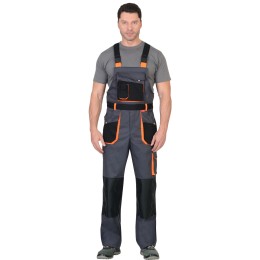 Полукомбинезон "СИРИУС-МАНХЕТТЕН" т.серый с оранж. и черным