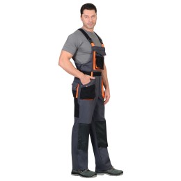 Полукомбинезон "СИРИУС-МАНХЕТТЕН" т.серый с оранж. и черным