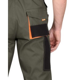 Полукомбинезон СИРИУС-МАНХЕТТЕН оливковый с оранжевым и чер.