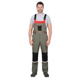 Полукомбинезон СТАН оливковый с черным и красной отделкой