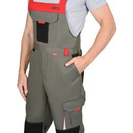 Полукомбинезон СТАН оливковый с черным и красной отделкой