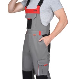 Полукомбинезон СТАН" ср-серый с черной и красной отделкой 