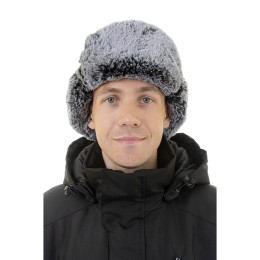 Шапка-ушанка Brodeks KM109 синий/серый