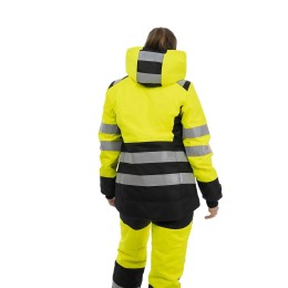 Женская зимняя сигнальная куртка Brodeks KW 230, желтый/черный