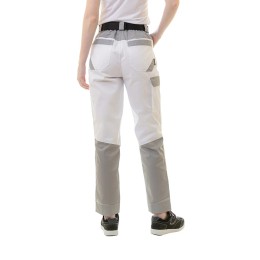 Женские летние брюки Brodeks KS 328, белый/серый